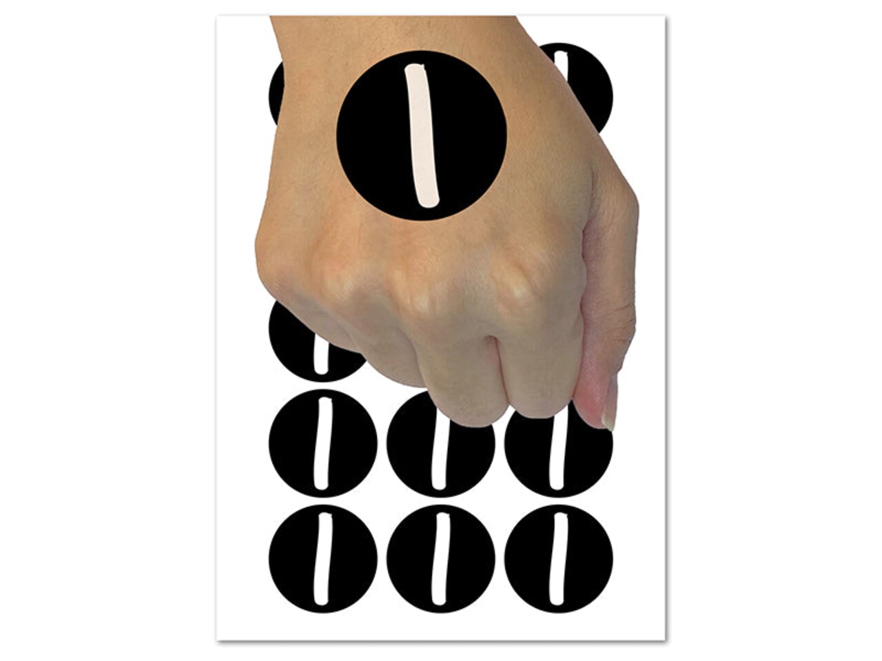 Letter I Uppercase Felt Marker Font Temporary Tattoo Water Resistant Fake Body Art Set Collection (1 Sheet)